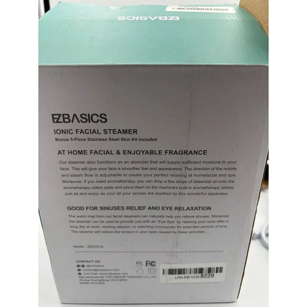 EZBasics Ionic‎ Facial Steamer Nano Ionic Steam Skincare Beauty Regimen Great!